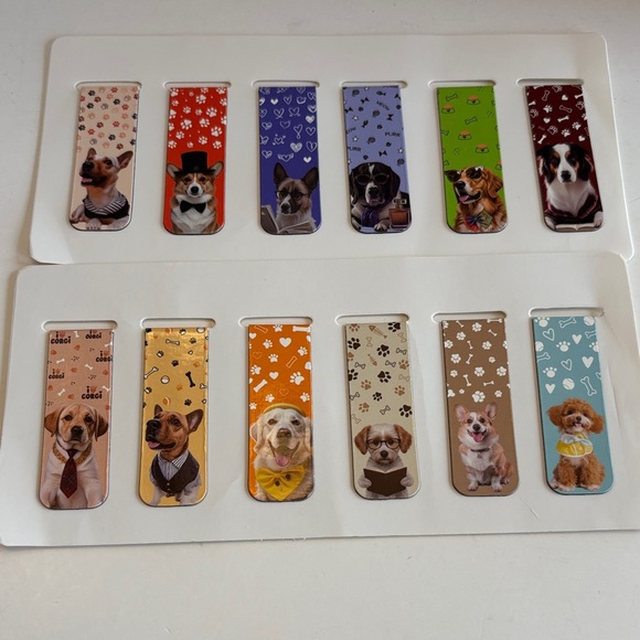 Other - Cute Dog-Themed Magnetic Bookmarks Set of 12